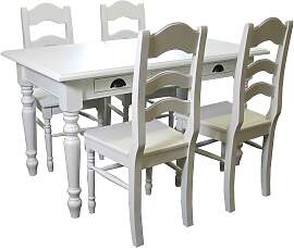 Landhausstil Essgruppe weiß 140 cm