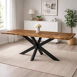 Landhausstil Esstisch mit Baumkante,