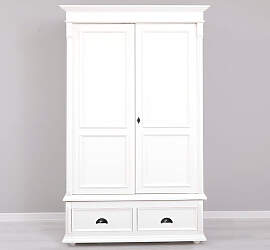 Landhausstil Kleiderschrank mit Schubladen weiß