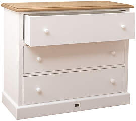 Landhausstil Kommode drei Schubladen natur