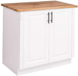 Landhausstil Spülenunterschrank - Eichenplatte