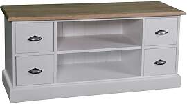 Landhausstil TV-Sideboard - Eichenplatte natur