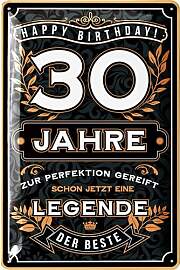 LANOLU Blechschild 30 Schild Geburtstag - 30 JAHRE 