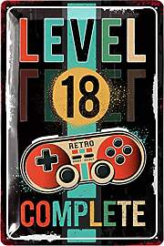 LANOLU Retro Blechschild 18 Schild Geburtstag