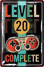 LANOLU Retro Blechschild 20 Schild Geburtstag -