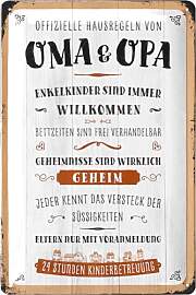 LANOLU Retro Blechschild Geschenk für Oma und Opa 