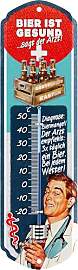 LANOLU Retro Blechschild Thermometer BIER ist