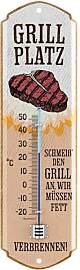 LANOLU Retro Thermometer GRILLPLATZ - GRILL Schild 