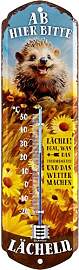 LANOLU Thermometer ab hier lächeln Igel-Deko
