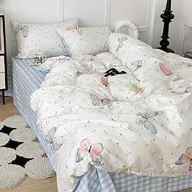 Lanqinglv Bettwäsche 135x200 Mädchen Kinder Blau 