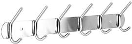 Lantelme Edelstahl Hakenleiste 41cm mit 6 Haken