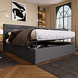 LANTRO JS Bett 180x200, Bett mit Stauraum und