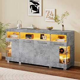 LANTRO JS Sideboard aus Gehärtetem Glas mit 3
