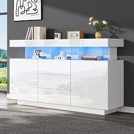 LANTRO JS Sideboard Wohnzimmer, Sideboard Weiss