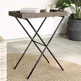 LAPOOH Tabletttisch Klappbar Grau 65x40x75 cm Poly 