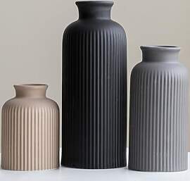 Large Keramik Vasen 3er-Set, Schwarz, Kleine