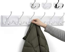 LARHN Garderobenhaken Weiß - Garderobenleiste