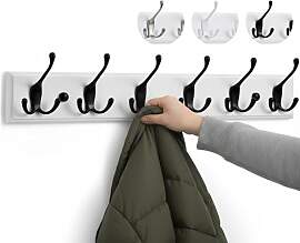 LARHN Garderobenhaken Weiß - Garderobenleiste