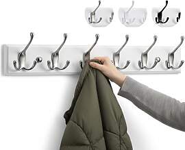 LARHN Garderobenhaken Weiß - Garderobenleiste