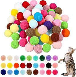 Larrel 100 Stück 2,5 cm Bunt Mini Pompons,
