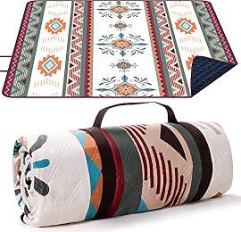 LARUTAN Outdoor Picknickdecke Boho, 200x200cm