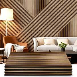LARWORKS Akustikpaneele Holz, 4 Stück 120x60cm