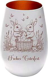 Lasergraviertes Oster Windlicht „Osterhase mit