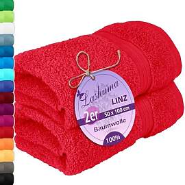 Lashuma 2er Handtuch Set Dame Rot - Scharlach,