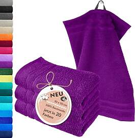 Lashuma 4er Bad Set Gästehandtücher Lila -