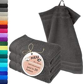 Lashuma 4er Handtuch Set Gästetuch Grau -