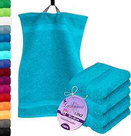 Lashuma 4X Gästetuch 30x50 cm, Handtuchset Blau - 