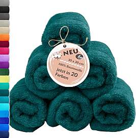 Lashuma 6 teiliges Handtuch Set 30x30 cm Grün -