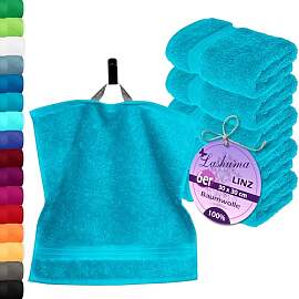 Lashuma 6er Handtücher Set Blau - Aquamarin, Linz 