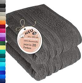 Lashuma Frottee Handtuch Set Grau - Anthrazit,