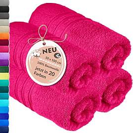 Lashuma Frottee Handtücher Set 50x100 cm Rot -