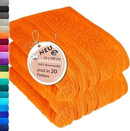 Lashuma Frottee Handtücher Set Orange -