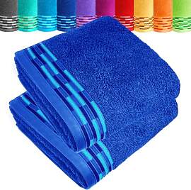 Lashuma Handtuch Set 50x100 cm Blau - Königsblau, 