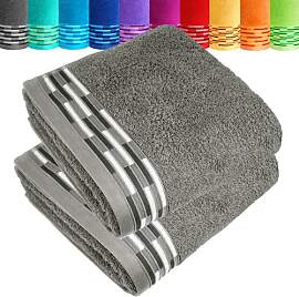 Lashuma Handtücher 50x100 Grau, Lugano Frottee