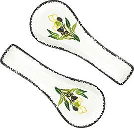 Lashuma Keramik Küchenablage für Löffel Olive,