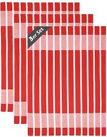 Lashuma Küchenhandtücher Baumwolle Rot - Weiß,