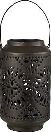 Laterne Hoch Perforiert Eisen Schwarz Matt