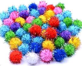 LATRAT 500pcs Pom Pom Pailletten Bälle DIY Puppe