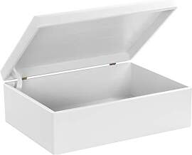 LAUBLUST Holzkiste mit Deckel - 40x30x14cm, Weiß, 