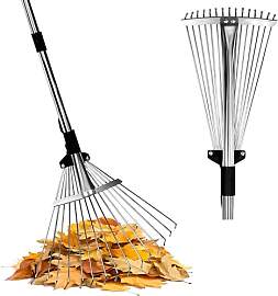 Laubrechen mit stiel 175cm - Laubbesen Mit