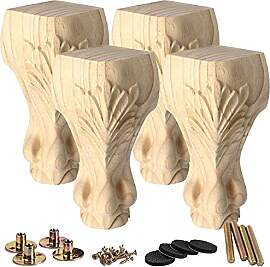 La Vane 4 Stück Massivholz Möbelfüße 25cm (10