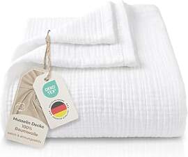 LAYNENBURG Premium Musselin Tagesdecke 180x220 cm