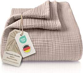 LAYNENBURG Premium Musselin Tagesdecke 220x240 cm