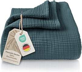 LAYNENBURG Premium Musselin Tagesdecke 220x240 cm