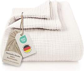 LAYNENBURG Premium Musselin Tagesdecke 220x240 cm