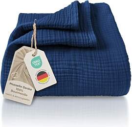 LAYNENBURG Premium Musselin Tagesdecke 220x240 cm
